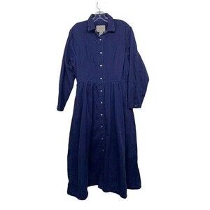 VTG PS Gitano Women's size L Denim Pearl Snap Button Midi Dress Rockabilly Y2K